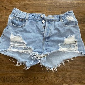 Distressed Denim Shorts